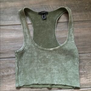 Forever 21 Olive Green Ribbed Tank Top